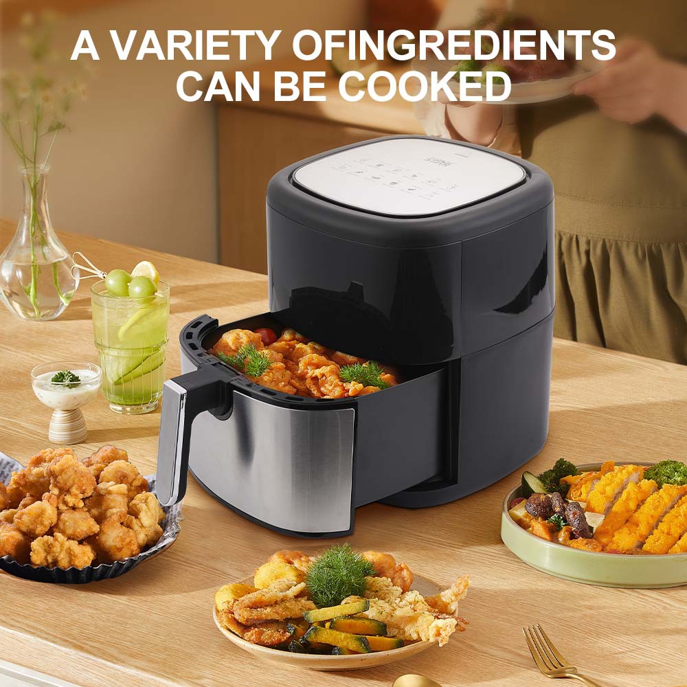 Winningstar estándar británico estándar europeo 6L pollo frito papas fritas huevo tarta barbacoa hogar multifunción pantalla táctil freidora de aire