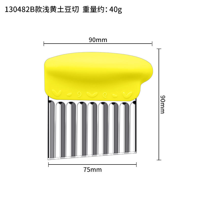 ステンレスの波のマッシュポテトは果物と野菜を切って切ります。|undefined