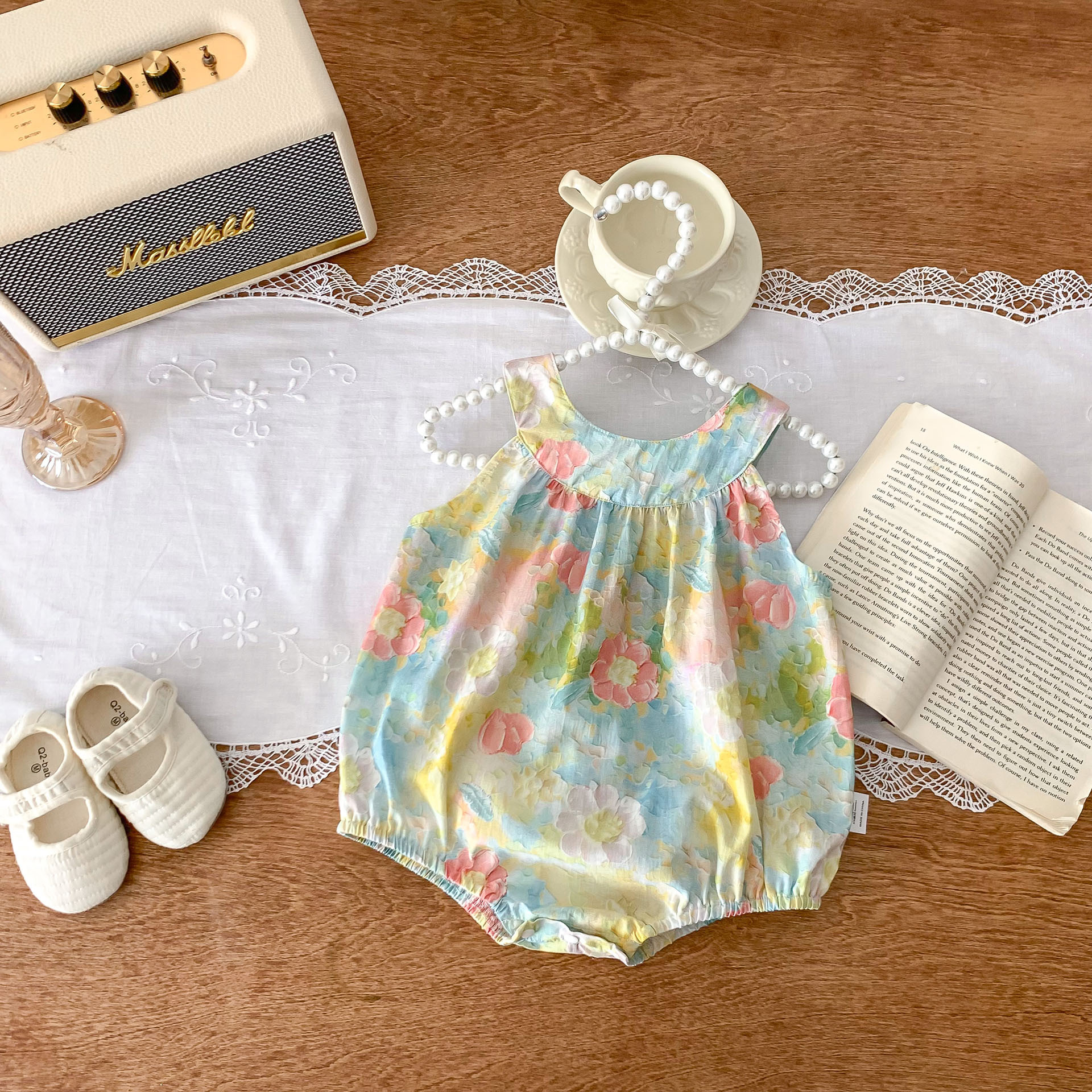 Baby Clothes Summer Wear Thin Newborn Baby Girl's Jumpsuit Full Moon Hundred Days Princess Ha-ha Clothes Summer Bag Fart Clothes