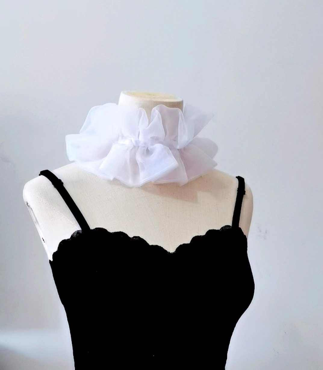 Palacio fotografía escenario foto retro collar falso accesorios decorativos organza malla mujer rafia solapa