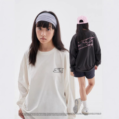Cryingセンターの国潮シンプルな純綿の底を打つゼリーのlogoの長いteeカップルの底のシャツの男女は泣いて叫びます。