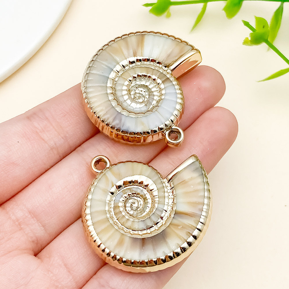 15 galvanizado láser marino oro acrílico imita concha colgante diy hecha a mano collar joyas accesorios image 17