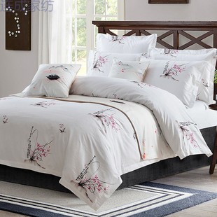 Five-Star Hotel Pure Cotton Four-Piece Set Pure Cotton Three-Piece Dormitory Bed Sheetss and Quilt Covers for Single and Double Beds