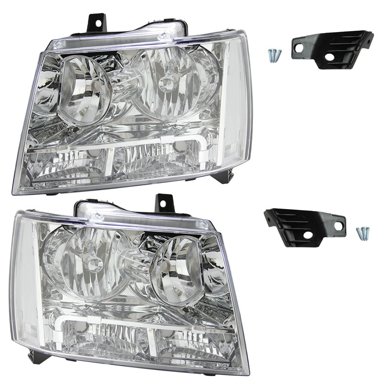 Faros Delanteros Estándar Americanos Electrochapados Originales para Automóviles Chevrolet Modelos Avalanche, Suburban y Tahoe 2007-2014