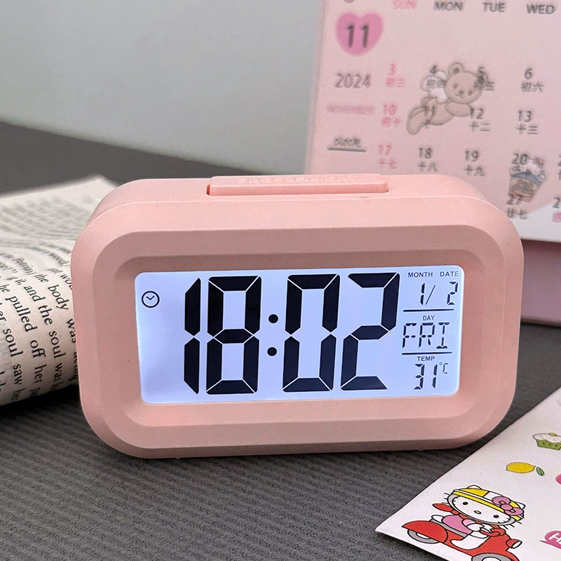 kitty迷你夜光学生闹钟可爱计时多功能便携宿舍桌面小巧台钟钟表