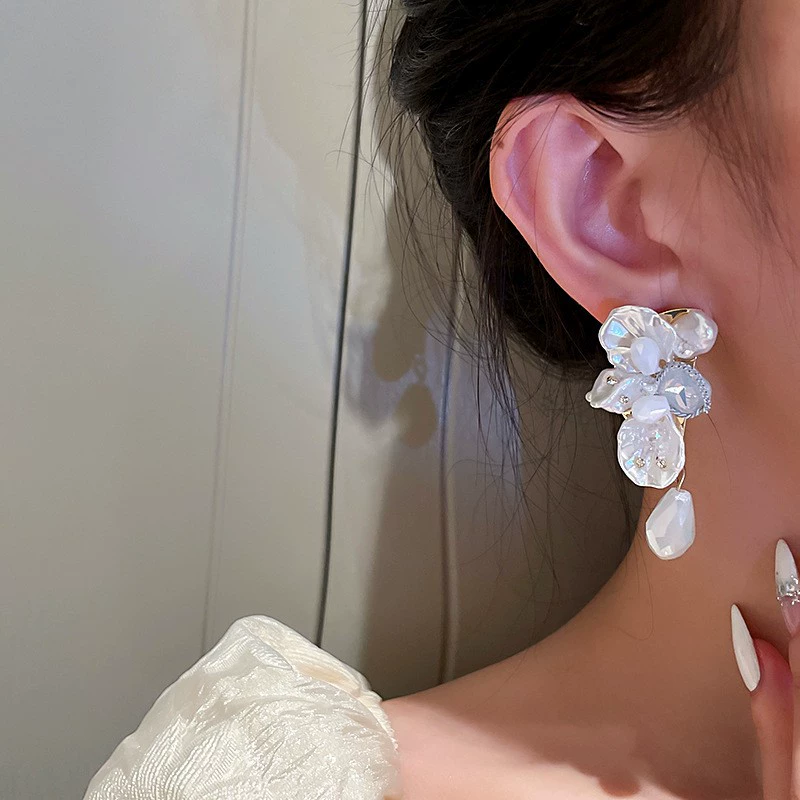 Серебряная игла из жемчуга, милые серьги с кисточками