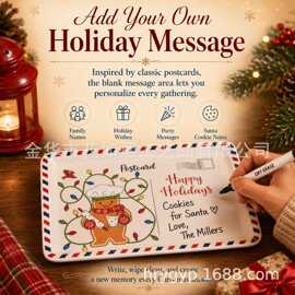 跨境Vintage Christmas Postcard Platter复古圣诞明信片托盘808