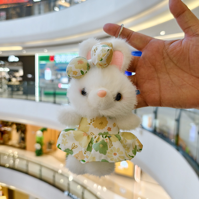 かわいい花のスカートのウサギのぬいぐるみのペンダント