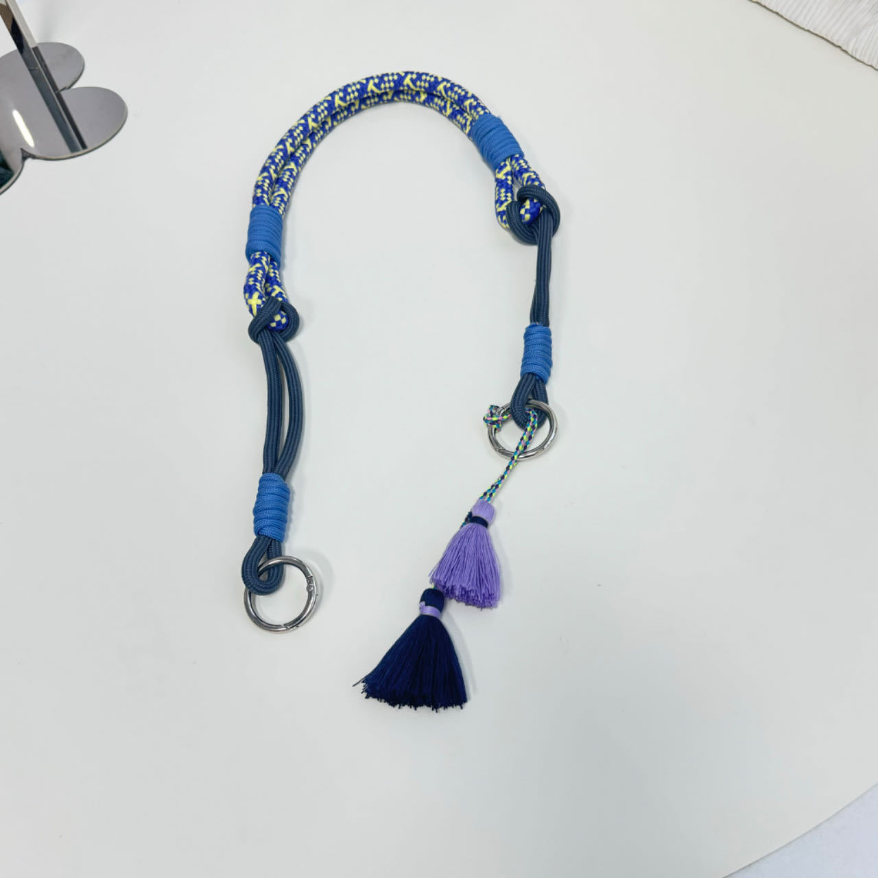 Yellow and blue rope - gray shoulder strap