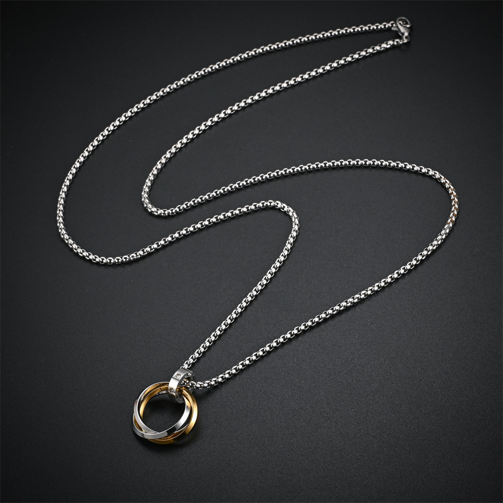 Pendant Necklace Classification Retro Solid Color Stainless Steel Pendant Necklace 1 Piece