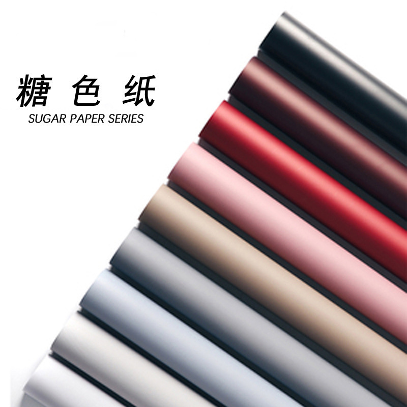 新品韩国糖色纸韩素磨砂柔光包花纸鲜花包装花艺手工鲜花包装纸
