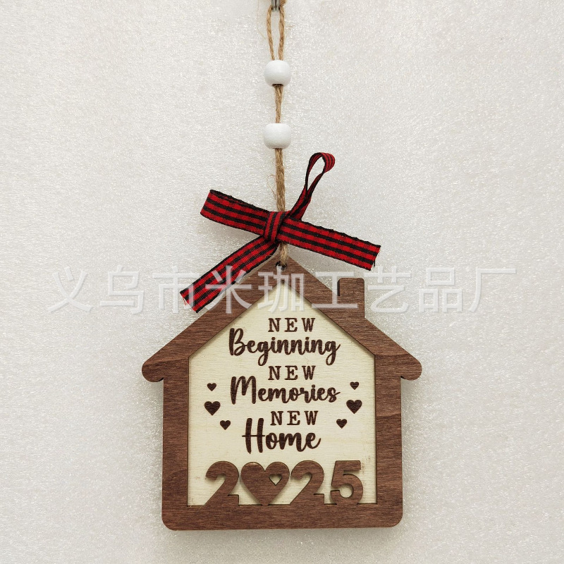 2025年越境新築祝いギフト クリスマス 母の日 バレンタインデー 装飾品 玄関用丸型木製吊り飾り|undefined