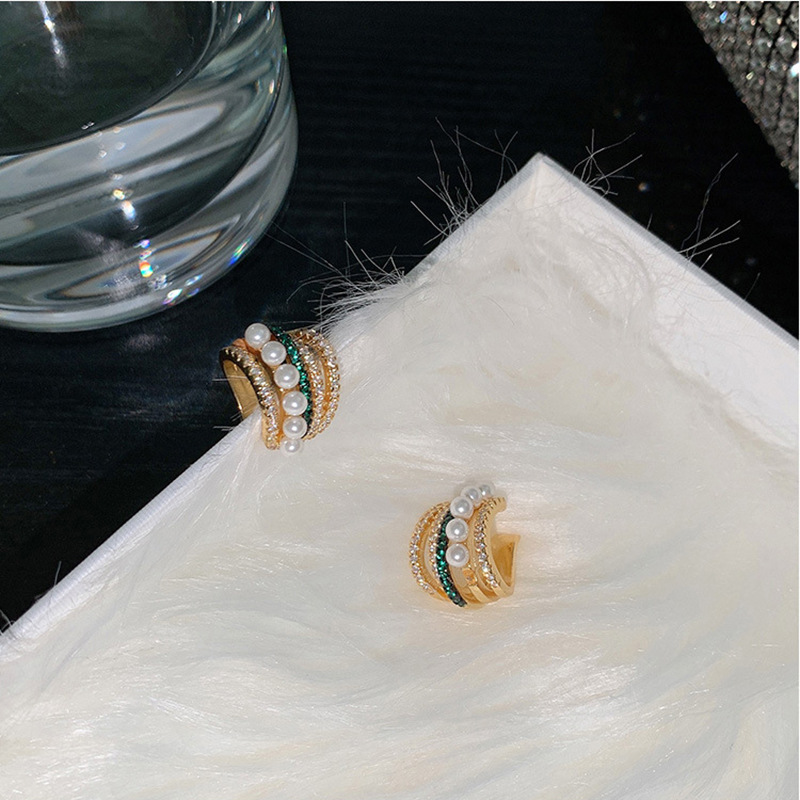 European and American ear clips without pierced pearl zircon ear bone clipspicture5