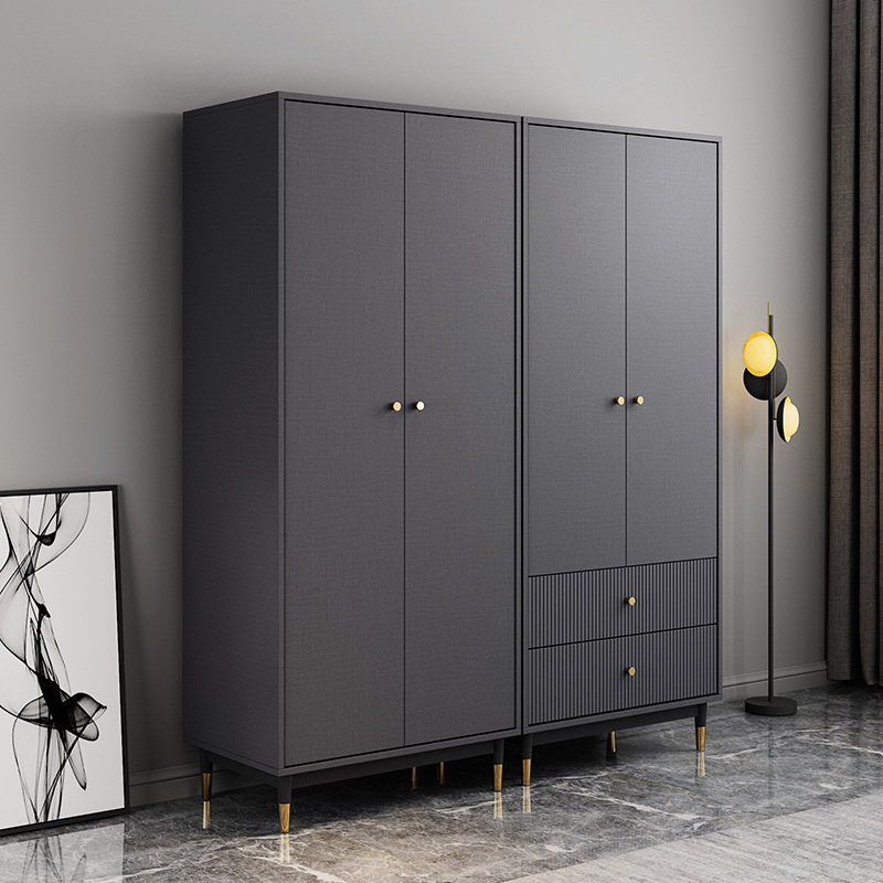Nórdico armario de dos puertas correderas puerta a puerta pequeño apartamento dormitorio muebles placa simple italiano luz abrigo de lujo gabinete