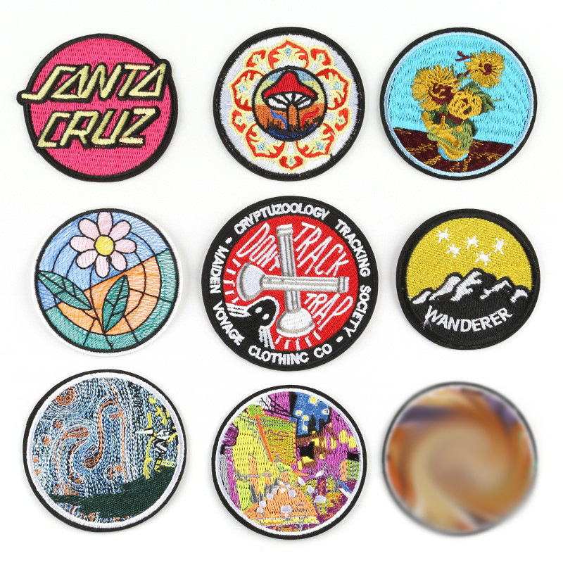 Round badge hat badge Patches sticker clothing accessories luggage accessories embroidery label processing embroidery cloth sticker