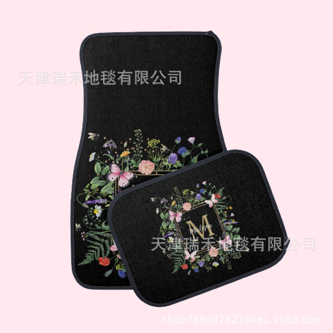 Factory Straight Hair TEMU Non-slip Dirty Resistant Car Mat Carpet suit Nordic Light Luxury Car Dirty Resistant Floor Mat Wholesale