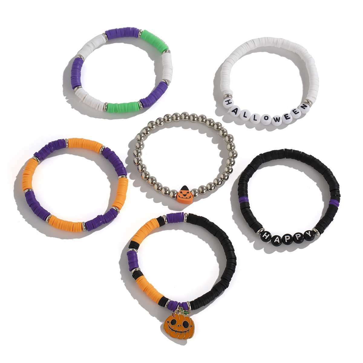 21g Weight Alloy Pendant Material Bracelets Classification CCB, Arylic, soft clay Chain Material 1 Set Quantity Festival Occasion CCB, Arylic, Alloy Material Halloween Festival Pumpkin, Bat, Ghost Pattern Women's Gender Beaded, Enamel Design Funny Style Funny Pumpkin Bat Ghost CCB Arylic Alloy Beaded Bracelets Wholesale 64