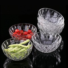 厂家生产 高白料机压小号钻石玻璃碗 可喷色 佳节馈赠 水果蔬菜碗