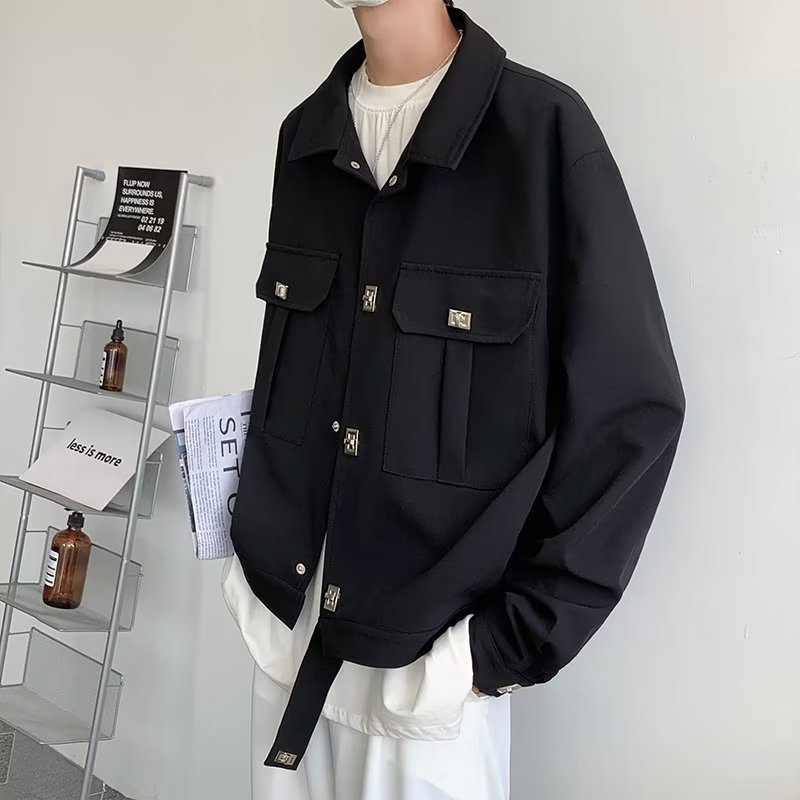 Chaqueta de calle frita primavera y otoño Han Fan masculino ins diseño de moda nicho manga larga joven chaqueta fina chaqueta popular