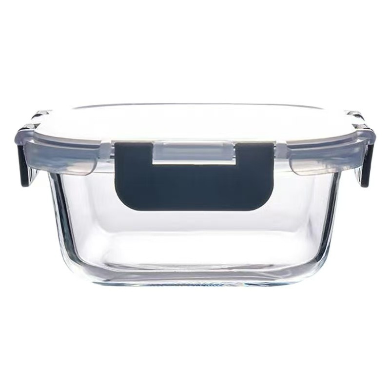 Tazón de conservación de vidrio con alto contenido de borosilicato desmontable, refrigerador de grado alimenticio, tazón sellado especial, se puede calentar en horno microondas