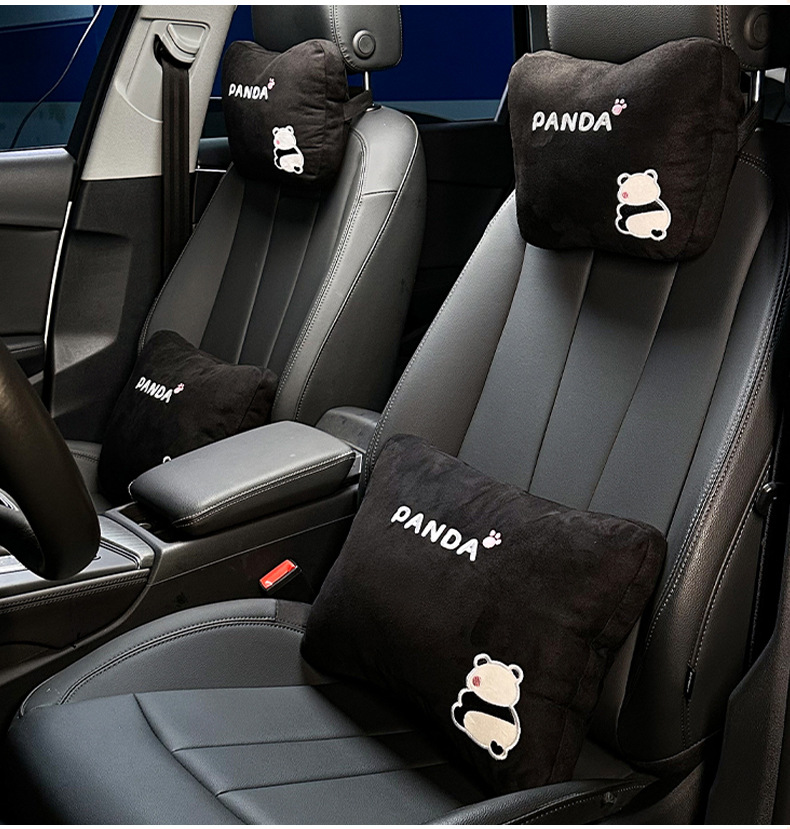 Lanyu Original Ice Silk Car Seat Cushion Cute Panda Comfortable Breathable Car Seat Cover Summer Car Seat Cushion