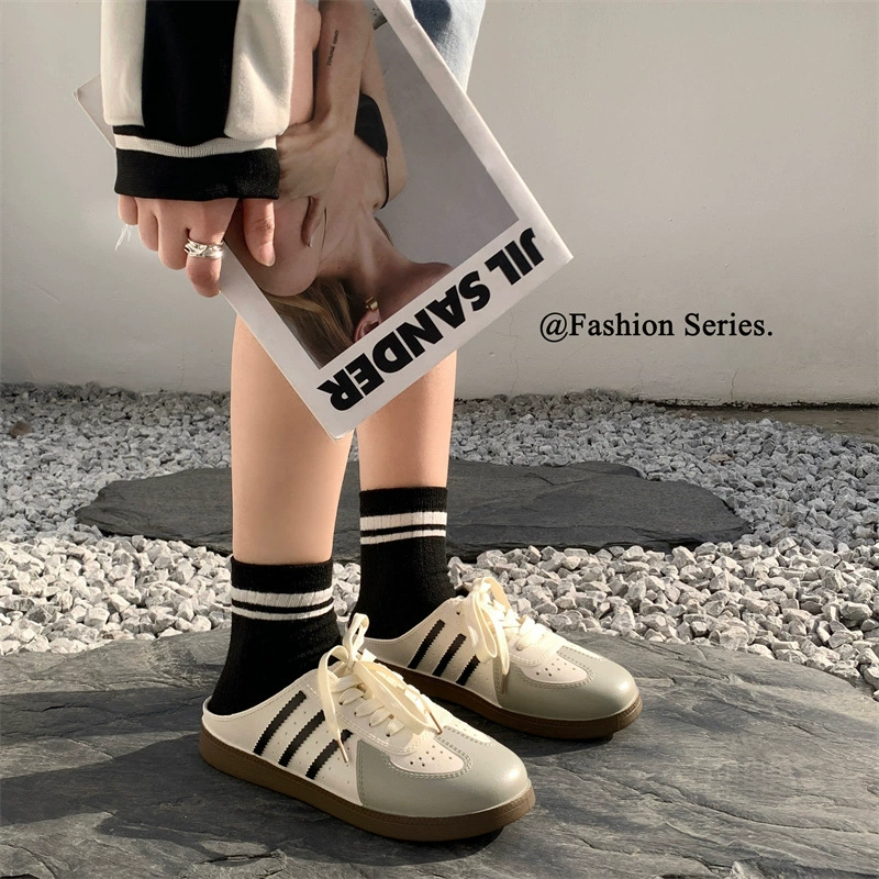 Половина пакета немецких тренировочных туфель весной и летом, прилив в полоску, одна педаль, туфли, носящие противоскользящие тапочки, дамы