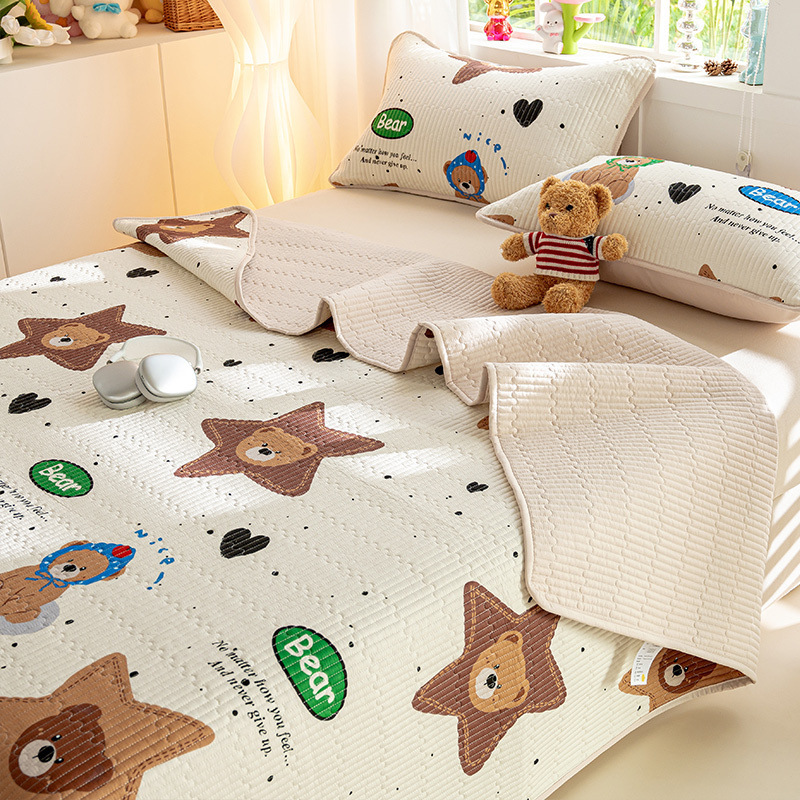 Tapa de cama de algodón de verano de una sola pieza 2025 nuevo traje de tres piezas de sábanas acolchadas de tatami de algodón universal de cuatro estaciones