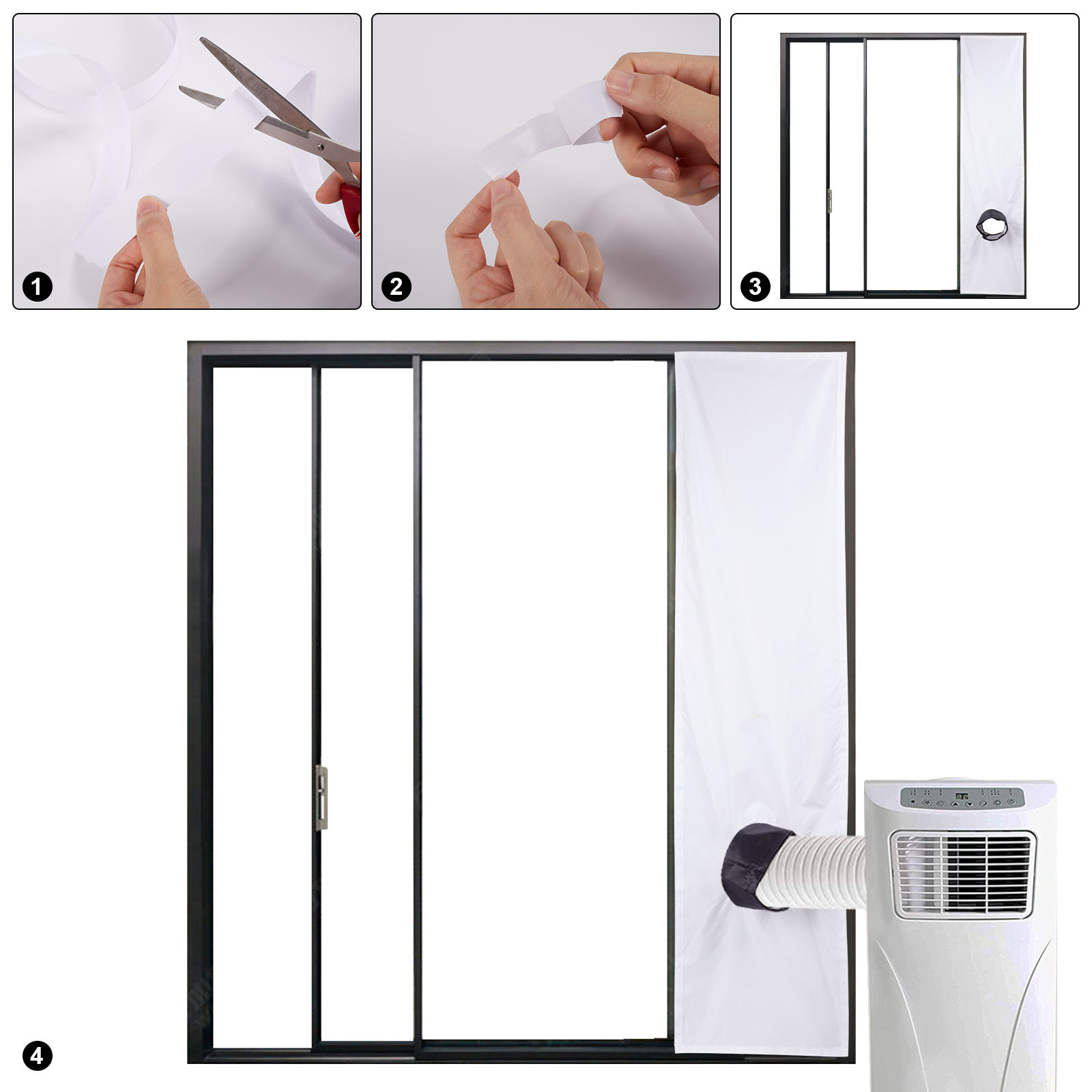 Kit de calfeutrage pour fenêtre de climatiseur mobile zippé_voghion.com