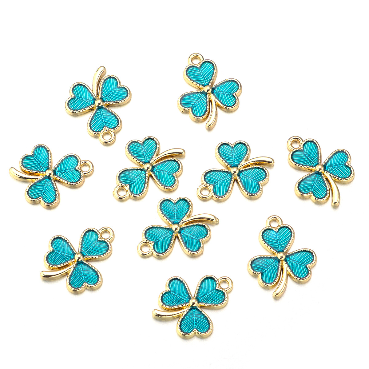 26g Weight Pendant Jewelry Making Type DIY Jewelry Accessories Classification 10 PCS/Package Quantity Alloy Material Shamrock Pattern Enamel Design IG Style, Simple Style Style 10 PCS/Package Alloy Shamrock Pendant 5