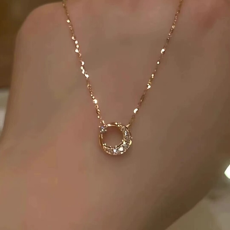 Half Moon Necklace Women's Crescent Simple Niche Mori Style Clavicle Chain Charm Fashion Light Luxury Valentine's Day Jewelry Gift Half Moon Necklace Women's Crescent Simple Niche Mori Style Clavicle Chain Charm Fashion Light Luxury Valentine's Day Jewelry Gift