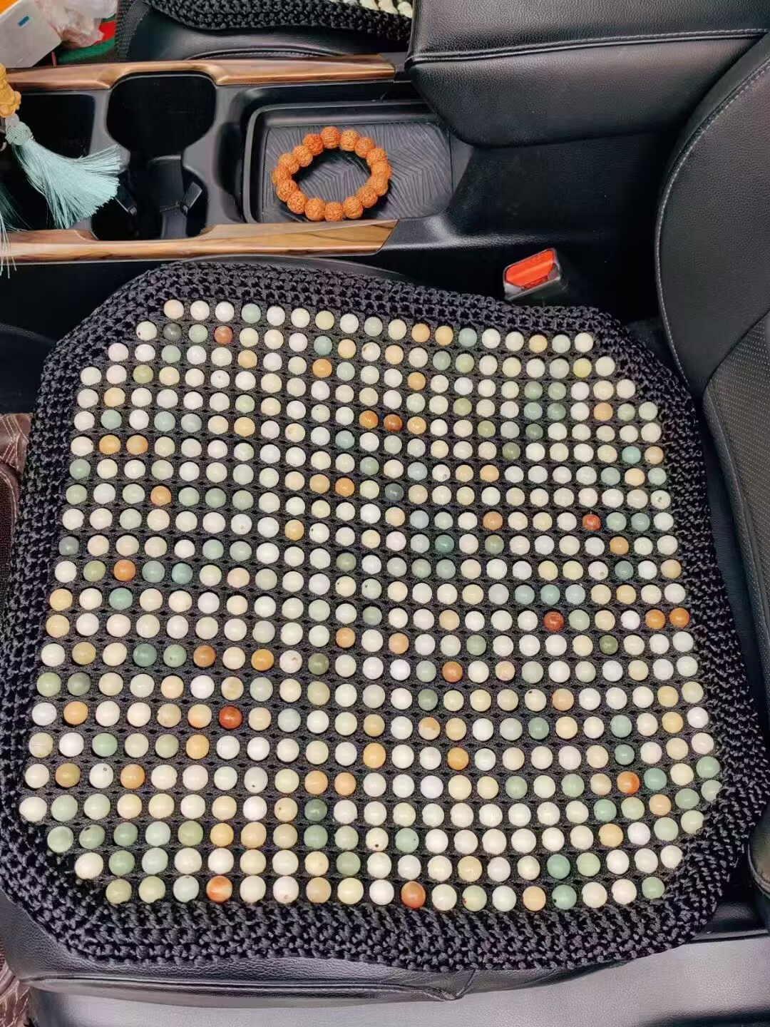 Qìchē – Cool pad Cushion Summer Mat - hand-crochet-square-cushion-black-edge-rainbow-candy-piece