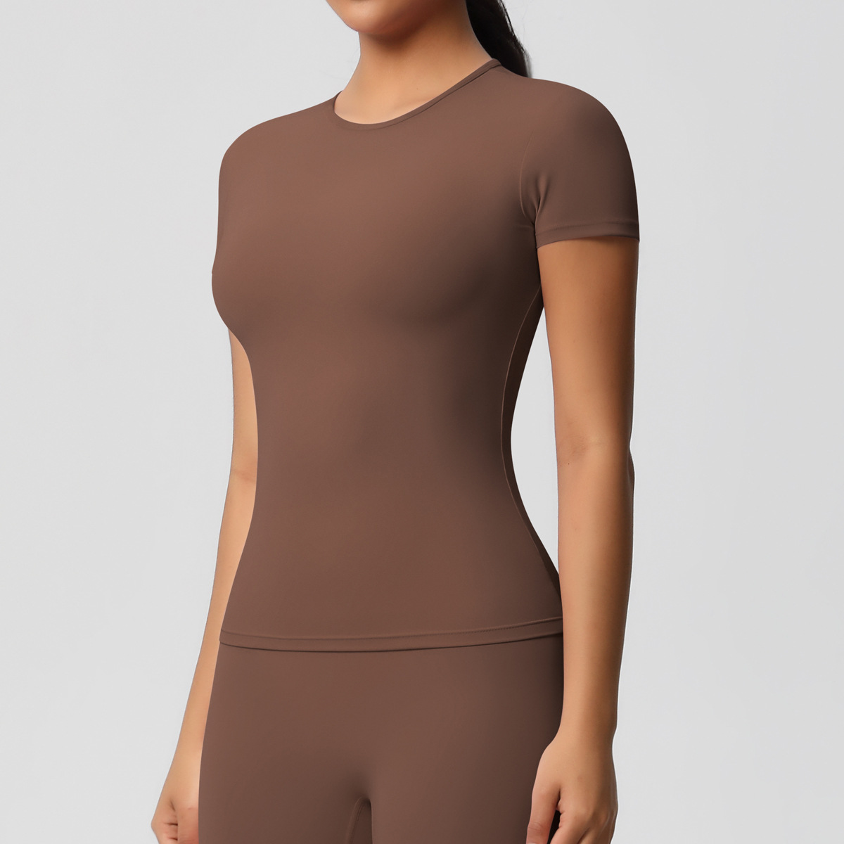 95g Weight Short Sleeve Sleeve Length Nylon, Spandex Fabric Type Regular Top Length T-shirt Tops Type Fitness, Yoga, Running Occasion Round Neck Neckline Solid Color Pattern Sport Style Style S, XL Size Sport Style Solid Color Nylon Spandex Round Neck Active Tops T-shirt 1
