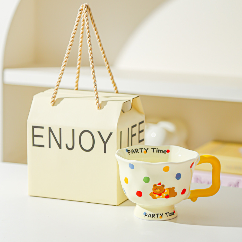 Taza de cerámica de moda creativa Regalo de oficina Taza para el hogar Taza de café Taza de agua Taza de desayuno Feliz cumpleaños