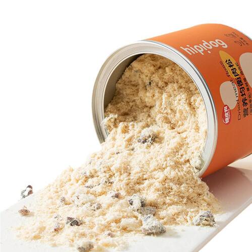 Dog snacks pet meat floss mixed with food chicken powder egg yolk dog food companion freeze-dried chicken floss food supplement canned 100g