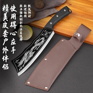 Stainless steel dragon grain forging dragon slashing knife outdoor camping picnic open wood cutting meat cutting knife chattering explosions