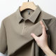 Summer High Style Men's Short-sleeved Polo Shirt with Lapel Collar T-shirt Men's Casual All-match Ice Style Dad Clothes