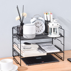 簡易桌面置物架桌上書架辦公室多層文件整理收納金屬辦公桌小架子