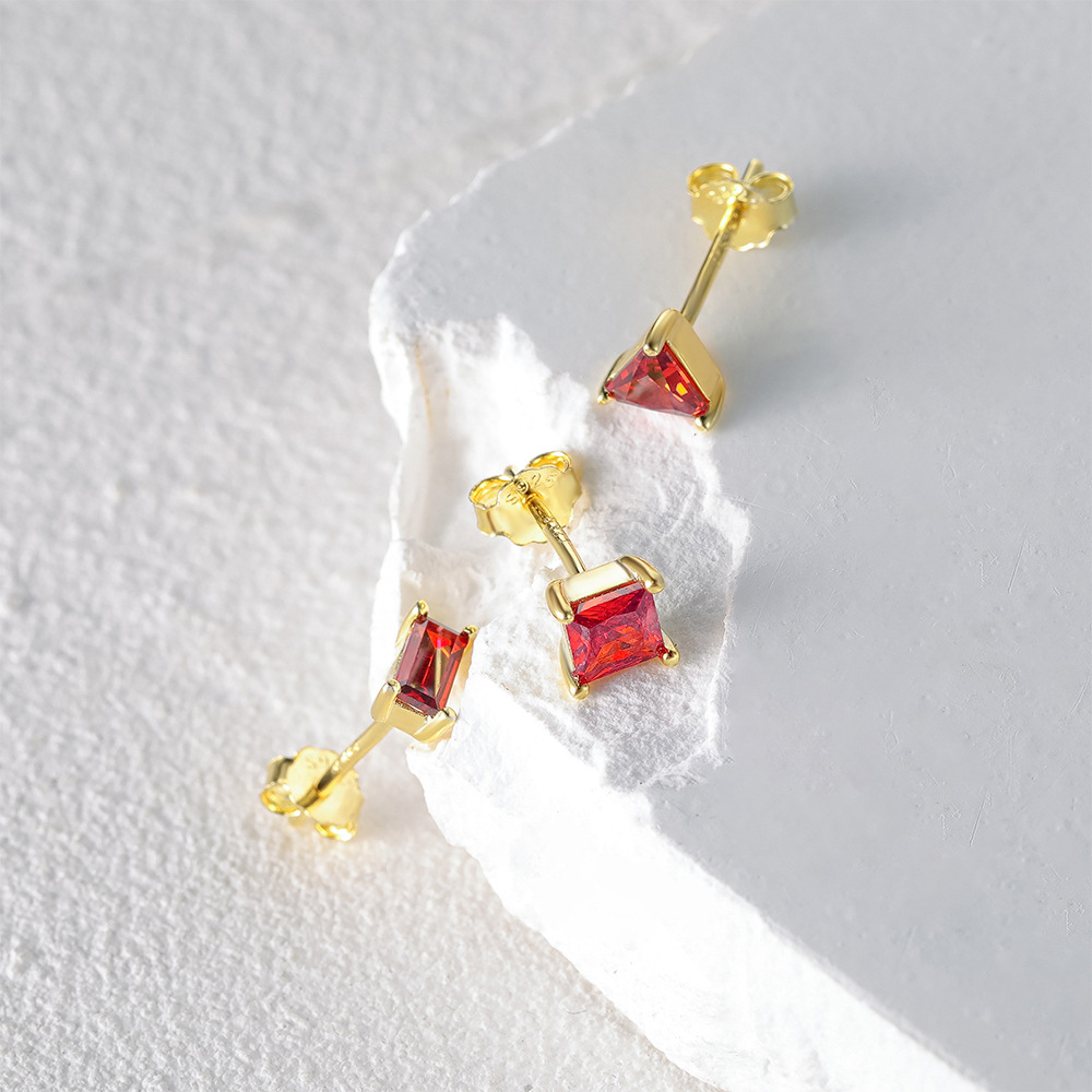 3g Weight Zircon Inlay Material Ear Studs Classification 3 Pieces Set Quantity Daily Occasion 925 Sterling Silver Material Geometric Pattern Women's Gender Plating, Inlay Design Simple Style Style 3 Pieces Set 925 Sterling Silver Zircon Geometric Ear Studs 25