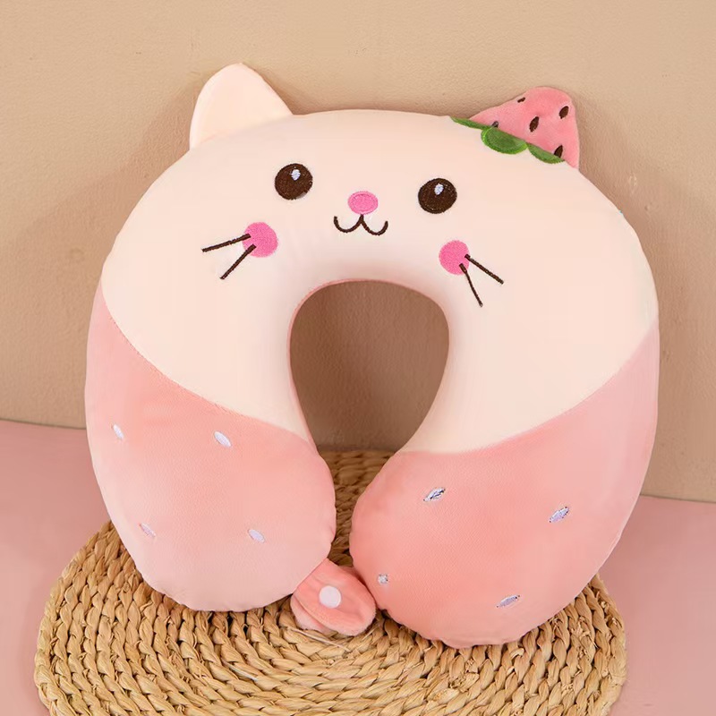Cartoon U almohada almohada de cuello almohada de columna cervical almohada de avión siesta memoria almohada de cuello almohada de algodón fabricante de regalos portátiles comercio exterior