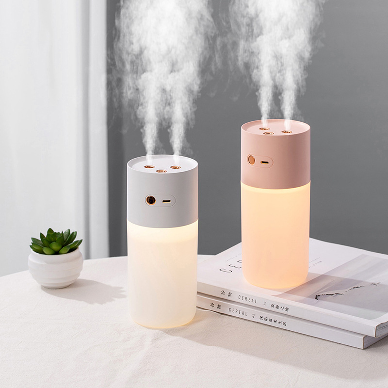 New Silent Double Nozzle Large Fog Volume Mini Humidifier Small Indoor Office Car Aromatherapy USB Humidifier