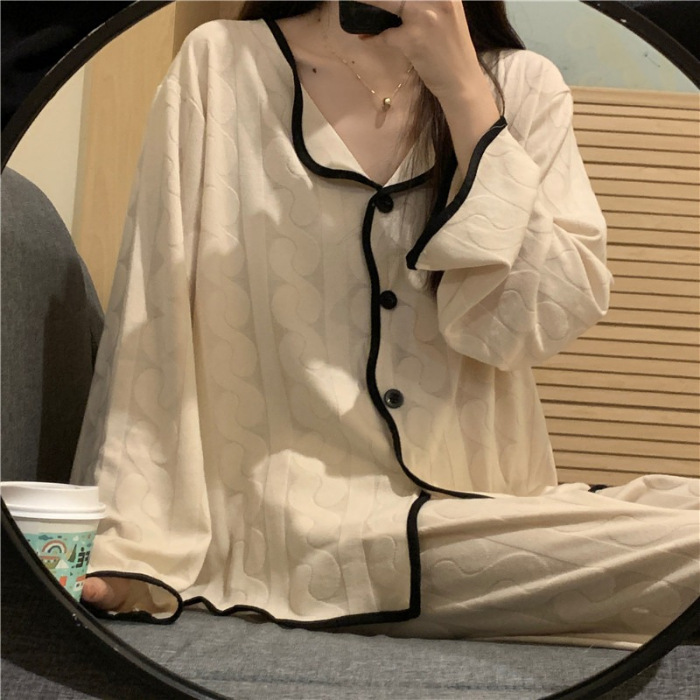 살구 자카드 웨이브