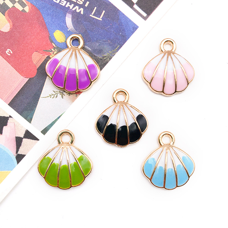 3g Weight Pendant Jewelry Making Type DIY Jewelry Accessories Classification 1 Piece Quantity Alloy Material Shell Pattern Enamel, Plating Design Cartoon Style Style 1 Piece Alloy Shell Pendant 3