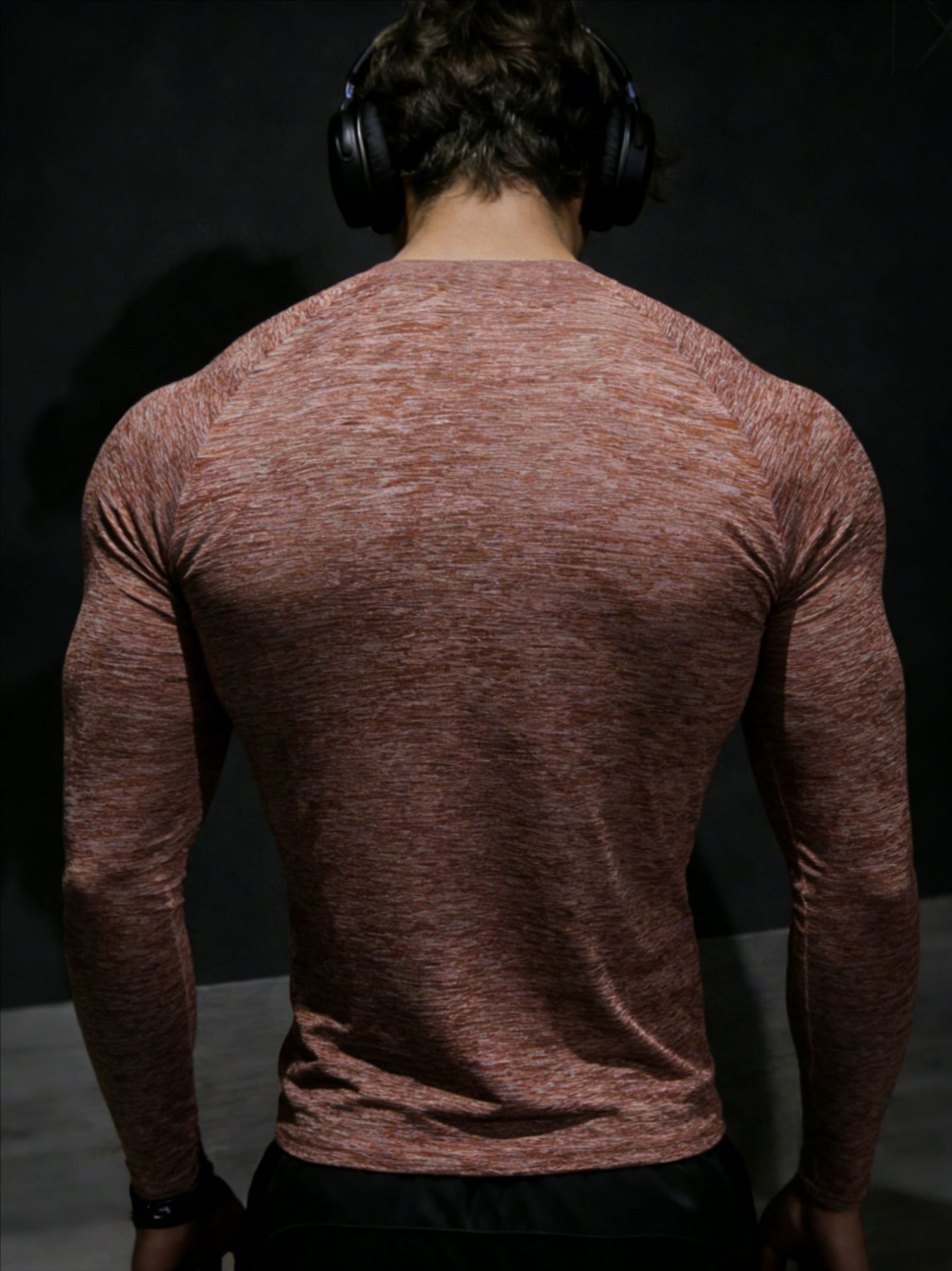 Men's Long Sleeved Sports Bodysuit Quick Drying Yoga Wear Top Tee_viptrois.com