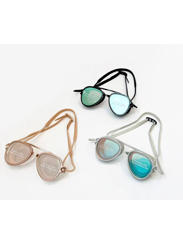 Gafas de Natación Profesionales de Marco Grande de Policarbonato Impermeables y Antiempañantes