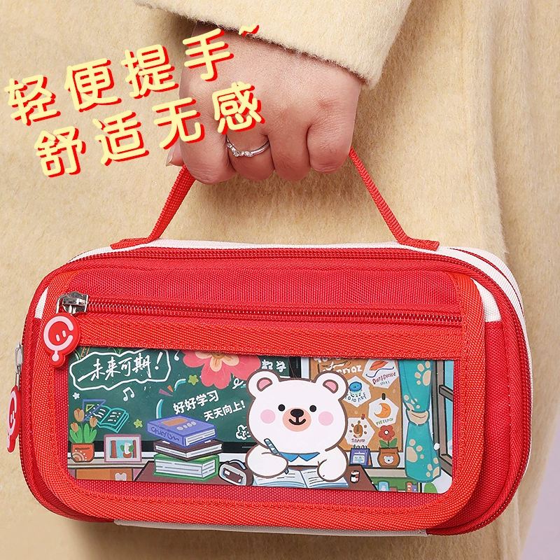 Retro capacious pencil case ancient style for students for boys