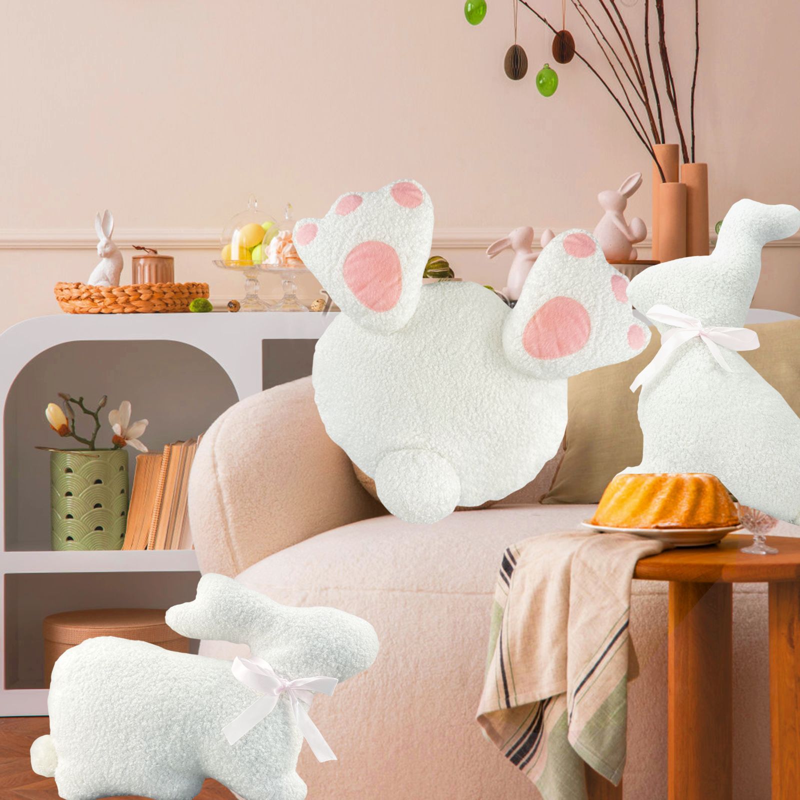 Nuevos productos transfronterizos de conejo de Pascua almohada de conejo cojín almohada de Pascua decoración