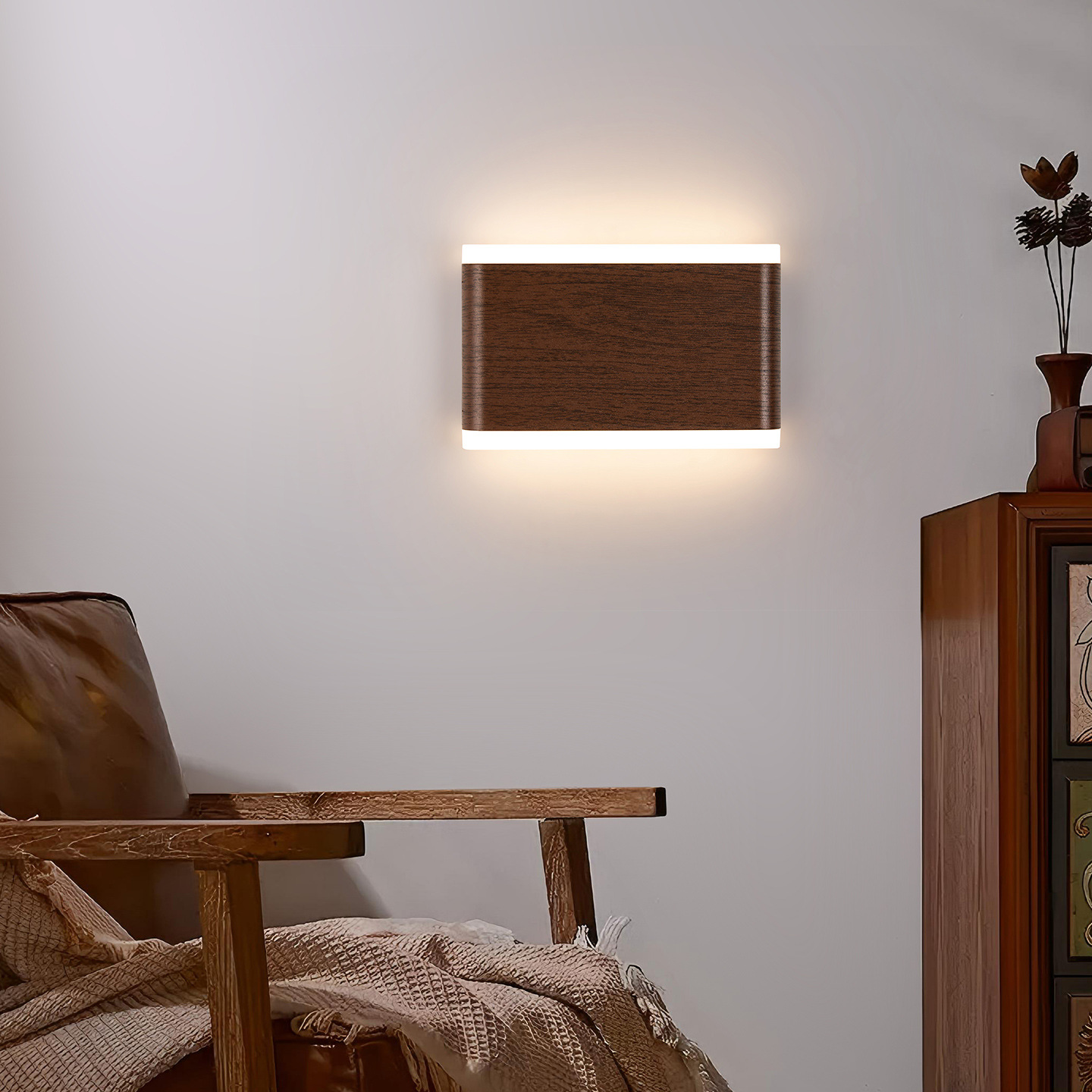 lámpara de pared de viento medieval minimalista de protección de ojos dormitorio lámpara de cabezal de cama sala de estar porche diseñador de lámpara de pasillo residencial nórdica 125L