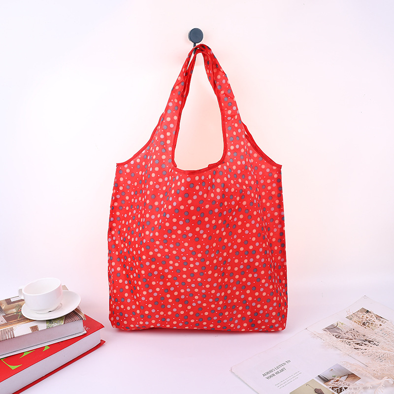 En stock gran bolsa de poliéster color Flip bolsa de protección del medio ambiente bolsa de compras supermercado plegable bolsa de compras plegable bolso portátil