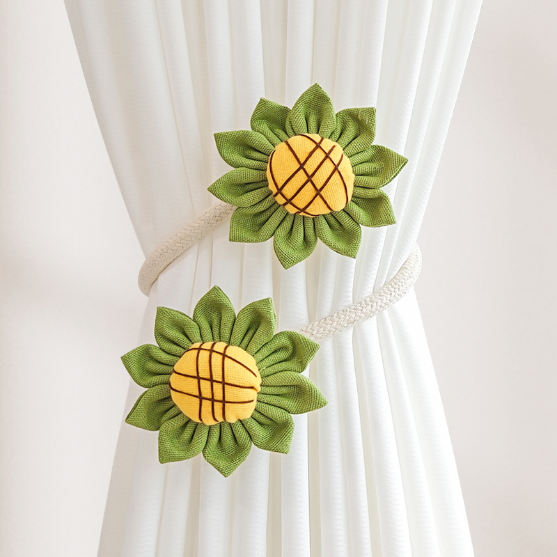 귀여운 꽃 커튼 넥타이 쌍은 구부러질 수 있는 창의적인 보관 버클 바인딩 로프 홈 장식 장식