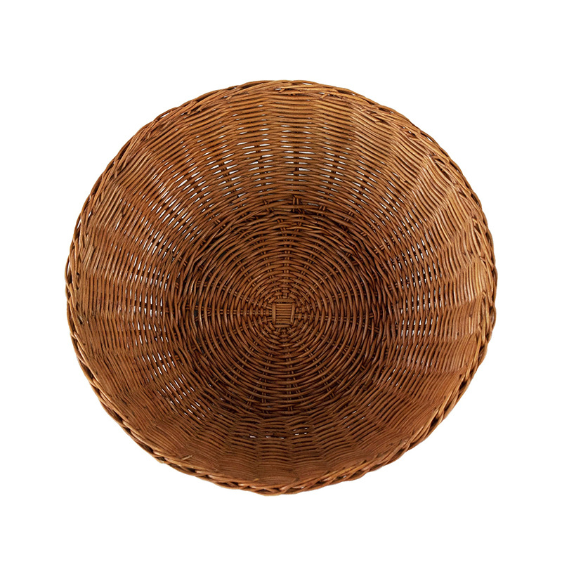 Cestas redondas artesanales de caña sala de estar cocina dormitorio cestas de almacenamiento verduras frutas bocadillos frutas secas cesta de pan
